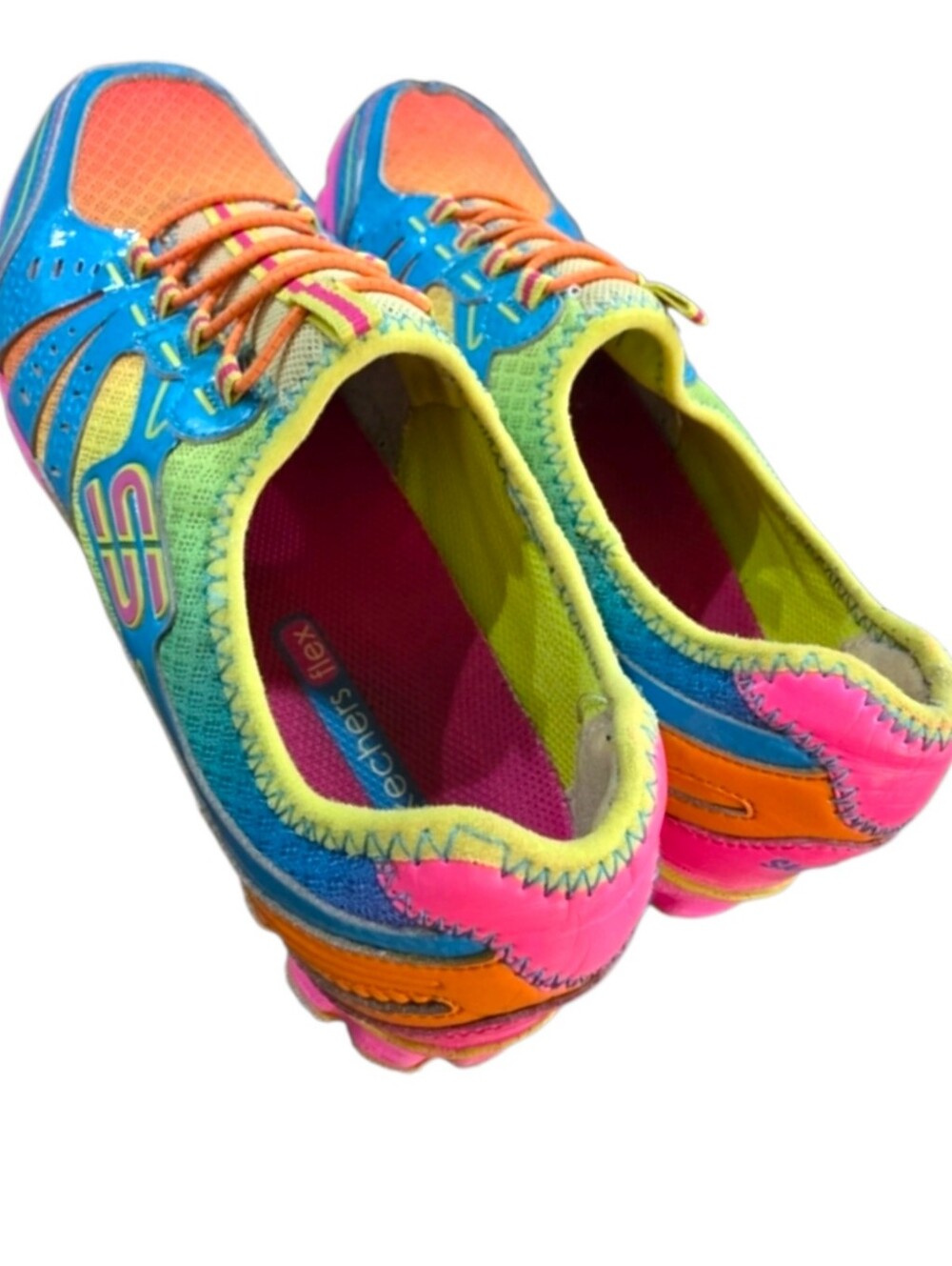 Skechers Rare Skech-Knit Flex Vibrant Multi-Color Bungee Slip On Sneakers Size 8 - Picture 4 of 12